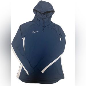 Nike Women’s Dri-Fit Fitted Navy Blue & White Hooded Sweatshirt size XS